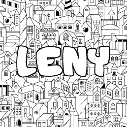 Coloración del nombre LENY - decorado ciudad