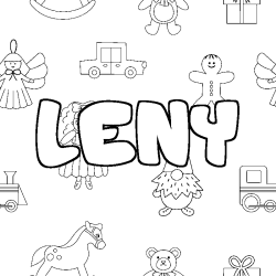 Coloración del nombre LENY - decorado juguetes