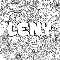 Coloración del nombre LENY - decorado mandala de frutas