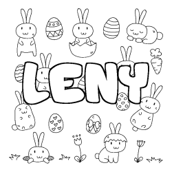 Coloración del nombre LENY - decorado Pascua