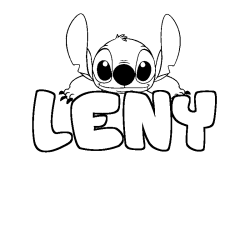 Coloración del nombre LENY - decorado Stitch