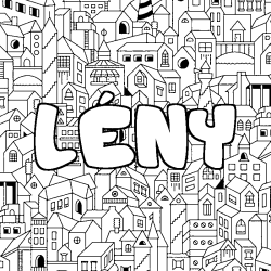 Coloración del nombre LÉNY - decorado ciudad