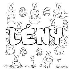 Coloración del nombre LÉNY - decorado Pascua