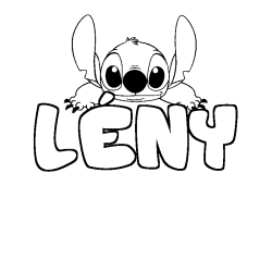 Coloración del nombre LÉNY - decorado Stitch