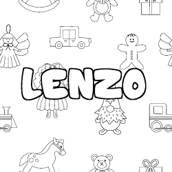 Coloración del nombre LENZO - decorado juguetes