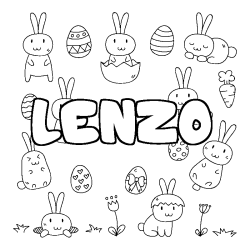 Coloración del nombre LENZO - decorado Pascua