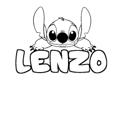 Coloración del nombre LENZO - decorado Stitch