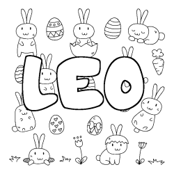 Coloración del nombre LEO - decorado Pascua