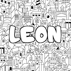 Coloración del nombre LEON - decorado ciudad