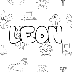 Coloración del nombre LEON - decorado juguetes