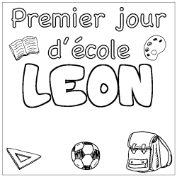 Coloración del nombre LEON - decorado primer día de escuela