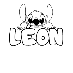 Coloración del nombre LÉON - decorado Stitch