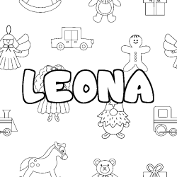 Dibujo para colorear LEONA - decorado juguetes