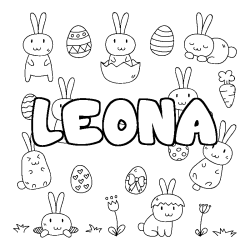 Dibujo para colorear LEONA - decorado Pascua