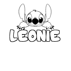 Coloración del nombre LÉONIE - decorado Stitch