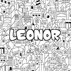 Coloración del nombre LEONOR - decorado ciudad