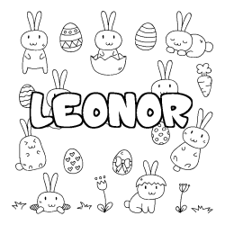 Coloración del nombre LEONOR - decorado Pascua