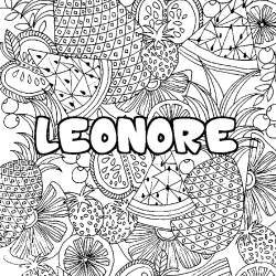 Coloración del nombre LEONORE - decorado mandala de frutas