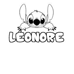 Coloración del nombre LÉONORE - decorado Stitch