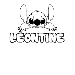 Coloración del nombre LÉONTINE - decorado Stitch