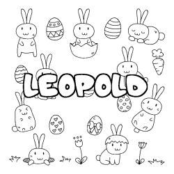 Coloración del nombre LEOPOLD - decorado Pascua