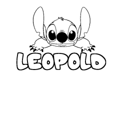 Coloración del nombre LEOPOLD - decorado Stitch