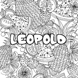 Coloración del nombre LÉOPOLD - decorado mandala de frutas