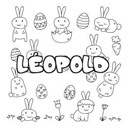 Coloración del nombre LÉOPOLD - decorado Pascua