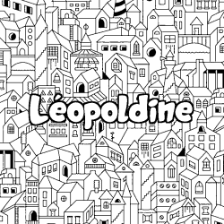 Dibujo para colorear L&eacute;opoldine - decorado ciudad