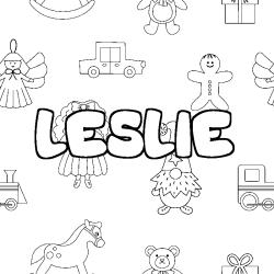 Dibujo para colorear LESLIE - decorado juguetes