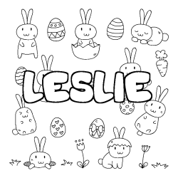 Dibujo para colorear LESLIE - decorado Pascua