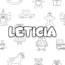 Coloración del nombre LETICIA - decorado juguetes