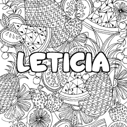 Dibujo para colorear LETICIA - decorado mandala de frutas