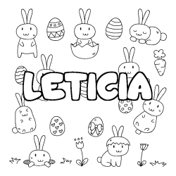 Coloración del nombre LETICIA - decorado Pascua