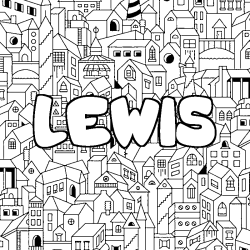 Coloración del nombre LEWIS - decorado ciudad