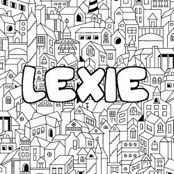 Coloración del nombre LEXIE - decorado ciudad