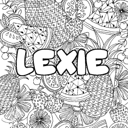 Coloración del nombre LEXIE - decorado mandala de frutas