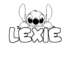 Coloración del nombre LEXIE - decorado Stitch