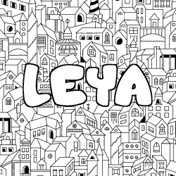 Dibujo para colorear LEYA - decorado ciudad