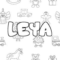 Dibujo para colorear LEYA - decorado juguetes