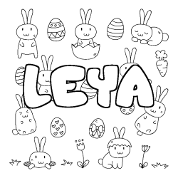 Coloración del nombre LEYA - decorado Pascua