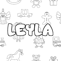 Dibujo para colorear LEYLA - decorado juguetes