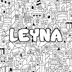 Coloración del nombre LEYNA - decorado ciudad