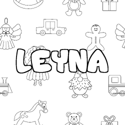 Coloración del nombre LEYNA - decorado juguetes