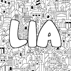 Dibujo para colorear LIA - decorado ciudad