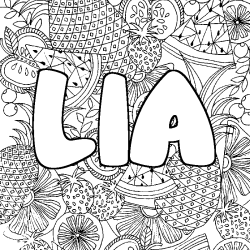 Dibujo para colorear LIA - decorado mandala de frutas