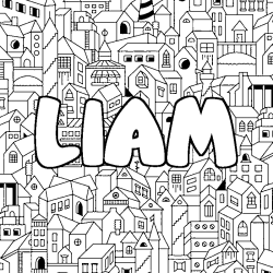 Coloración del nombre LIAM - decorado ciudad