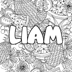 Coloración del nombre LIAM - decorado mandala de frutas