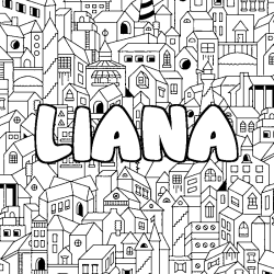 Dibujo para colorear LIANA - decorado ciudad