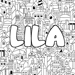 Coloración del nombre LILA - decorado ciudad